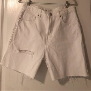 Repurposed Zara White Long Shorts